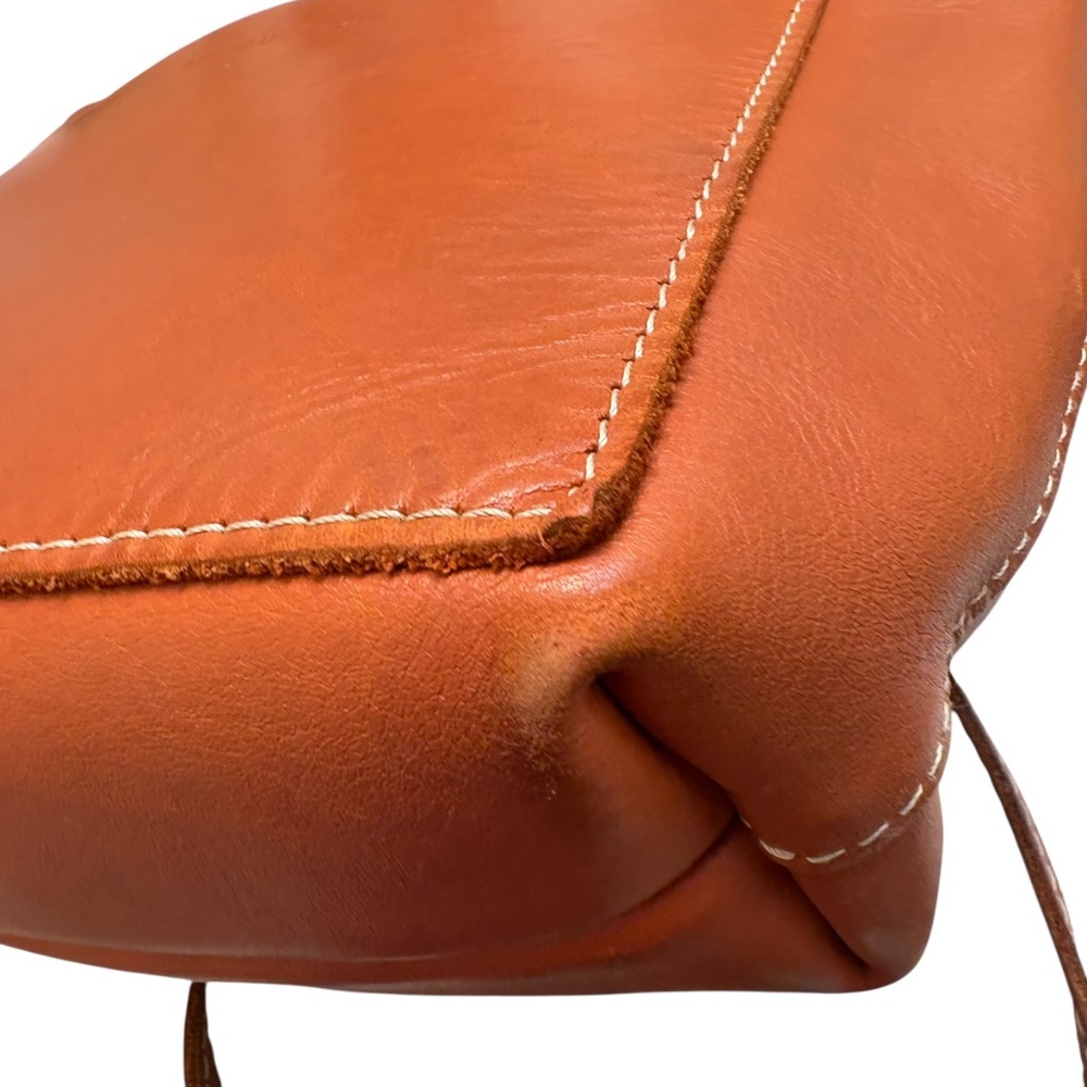 Portland leather brown mini market tote bag - Picture 4 of 12